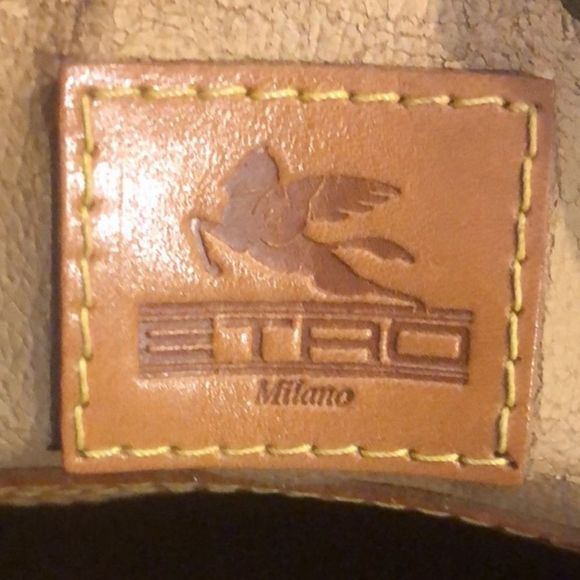 ETRO Milano Red Paisley Vachetta Leather Drawstring Bucket Shoulder Bag - Picture 10 of 16